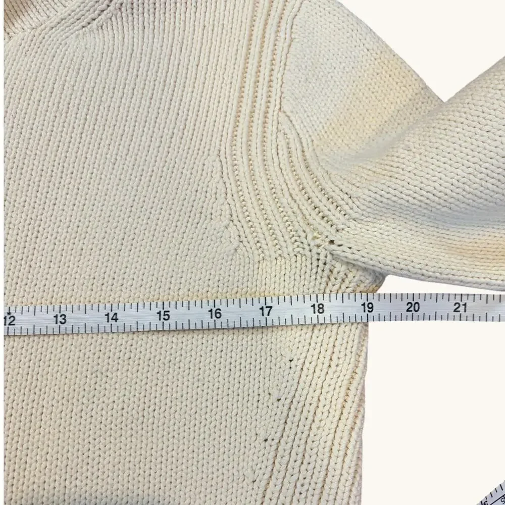 J.CREW Women's 1988 Rollneck Sweater Size Small Ivory Cotton Blend Pullover - Picture 3 of 9